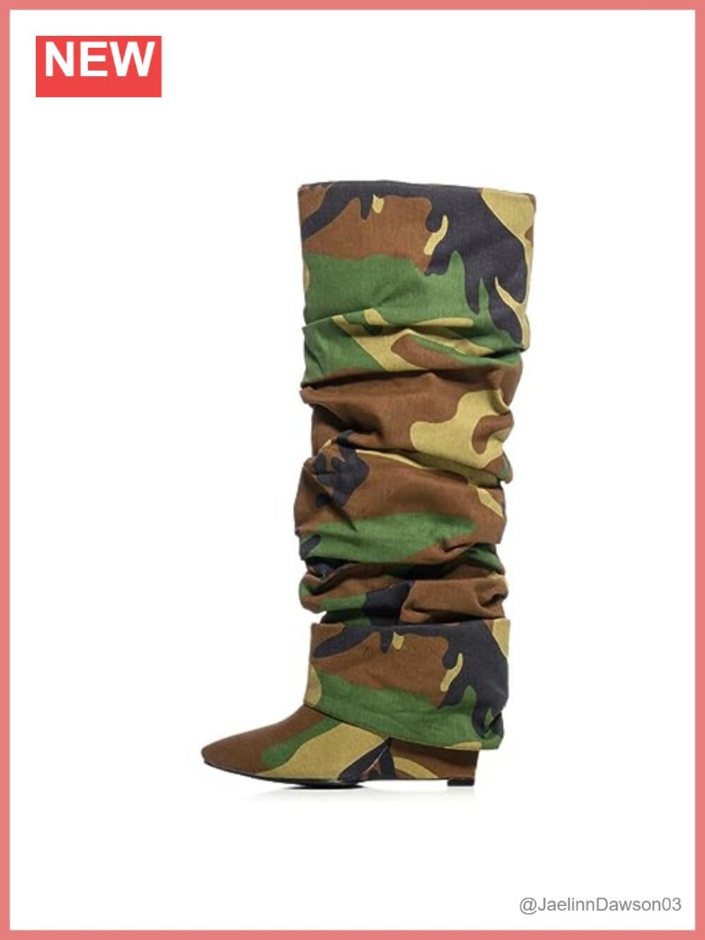 Women's Knee High Fold Over Boots High Wedge Heel Pointed Toe Pull On Dress